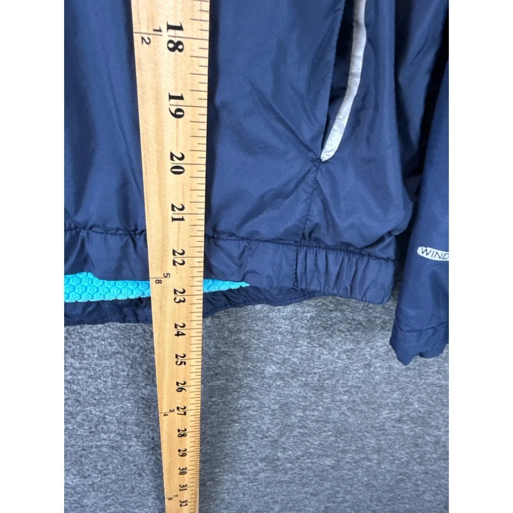 The North Face WindWall Jacket Boys L 14/16 Blue Reversible Hooded Windbreaker